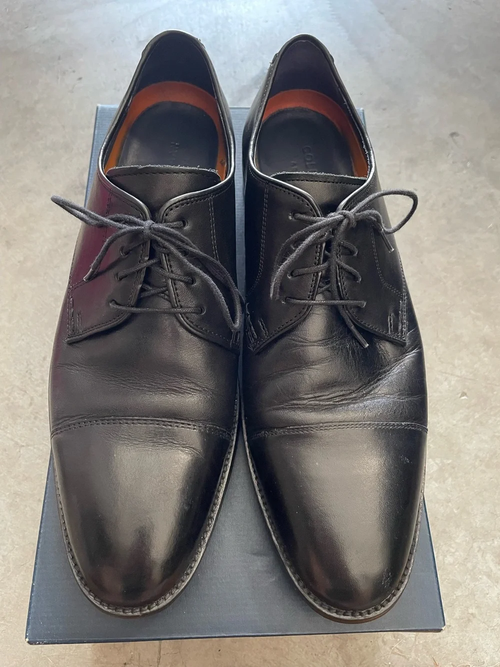 Cole Haan Black Leather Derby Dress Shoes